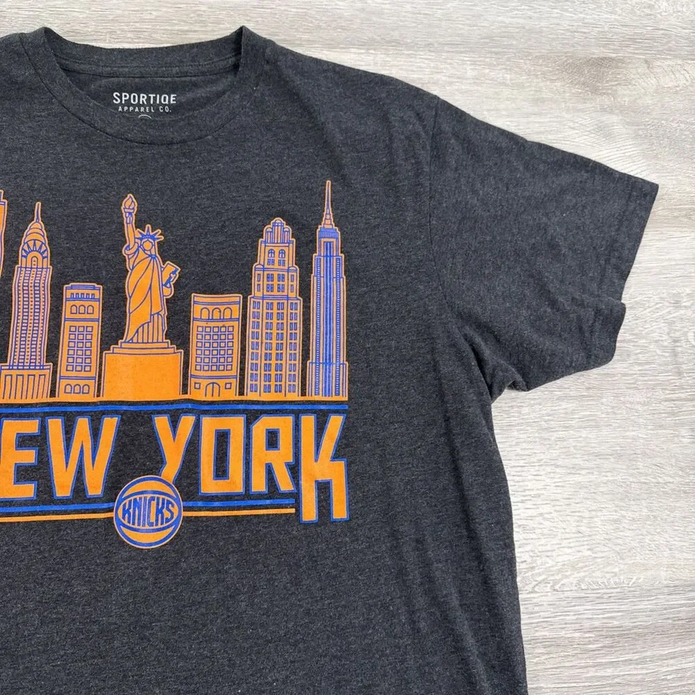 New York Knicks Shirt NYC Skyline Sportiqe Men’s Black XL Cotton Blend Tee